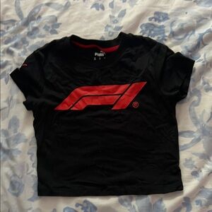 Puma girls Black and Red Graphic T-Shirt